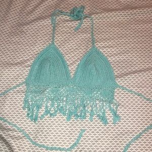 Crochet halter crop top